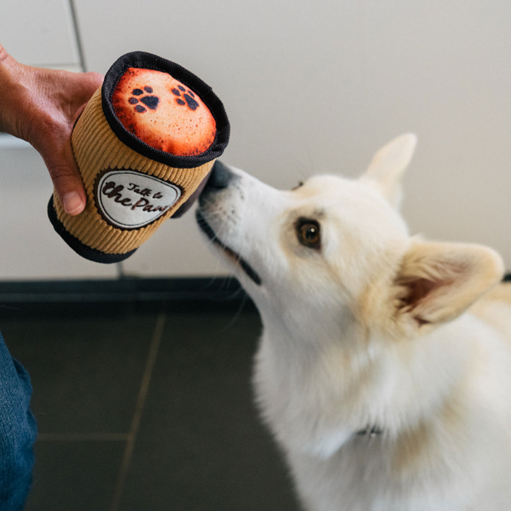 P.L.A.Y. Pup Cup Café Latte To Go Dog Toy