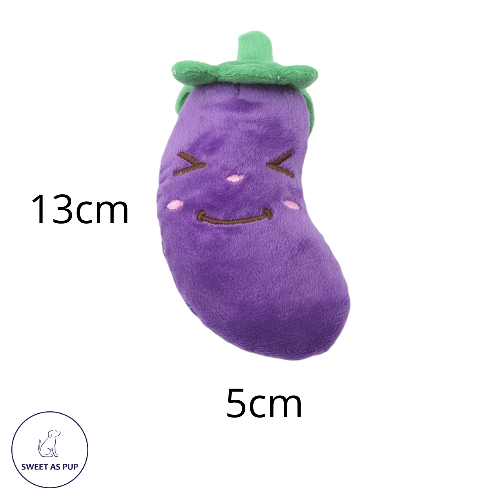 Mini eggplant dog toy