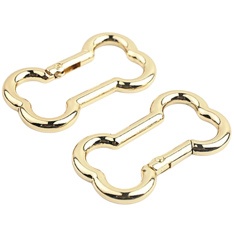 Dog accessory rings - bone shape - gold