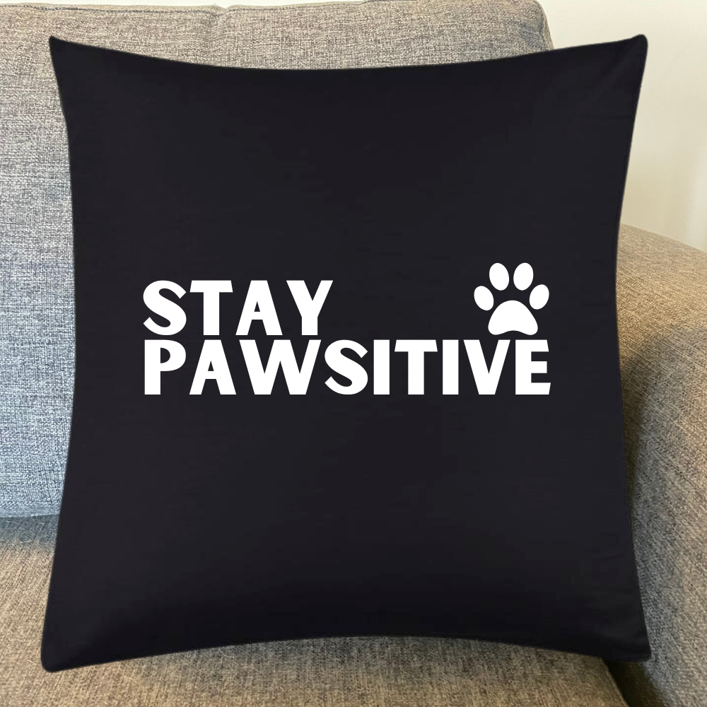 It's A Dog Vibe cushion - Stay pawsitive - black
