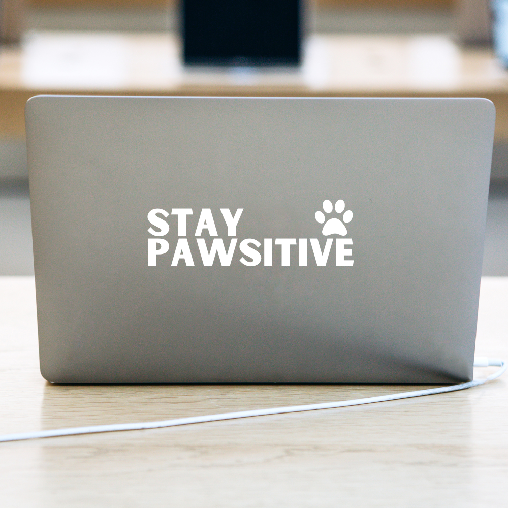 Stay pawsitive laptop decal