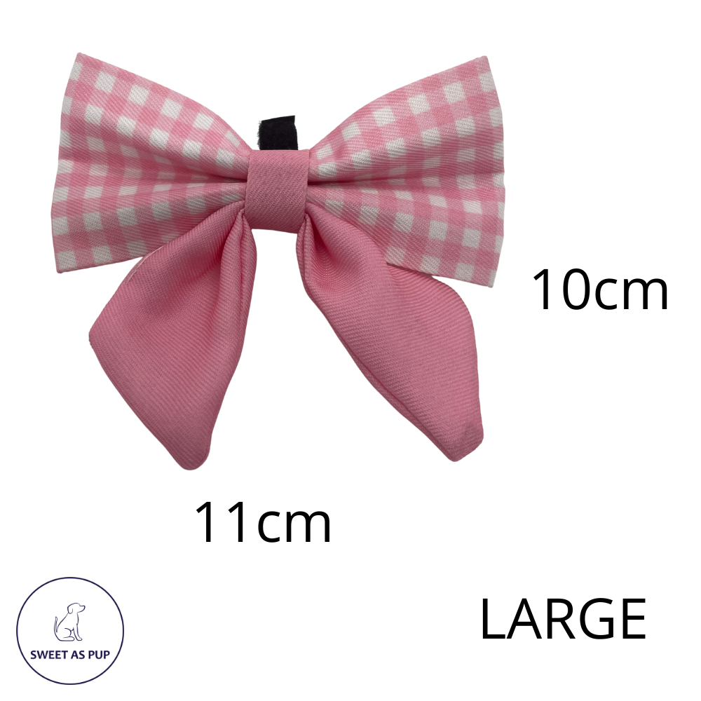 Sailor bow - Pink gingham - Sweet As Pup