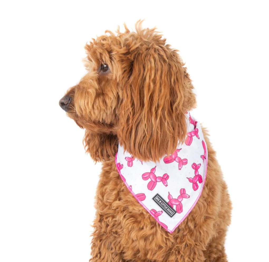 Big and Little Dogs bandana - Pink balloon dogs