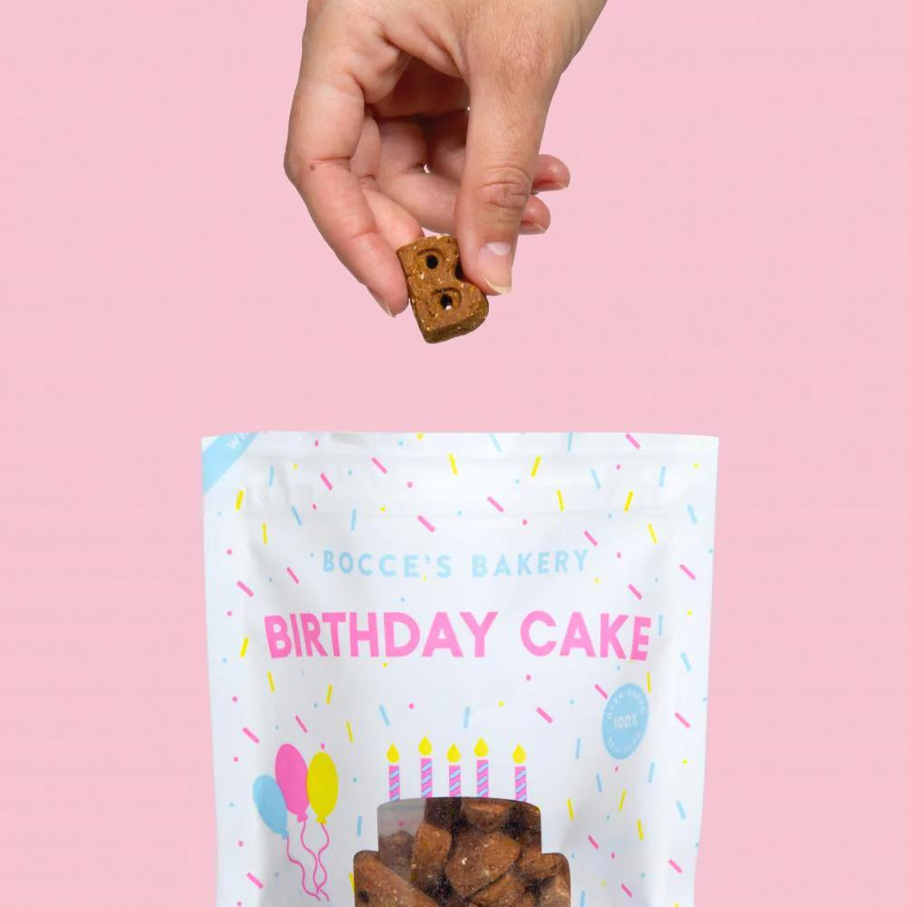 Bocce's Bakery birthday cake dog biscuits