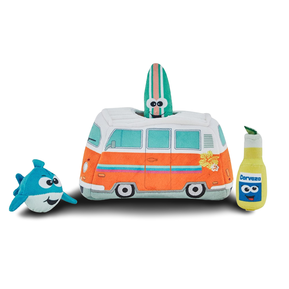 Outward Hound Hide A Surf Van Plush Dog Puzzle with Squeaker Toys