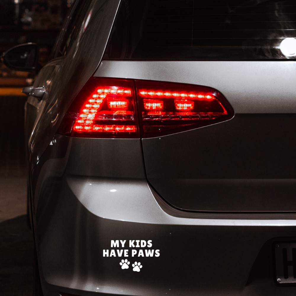 My kids have paws car decal