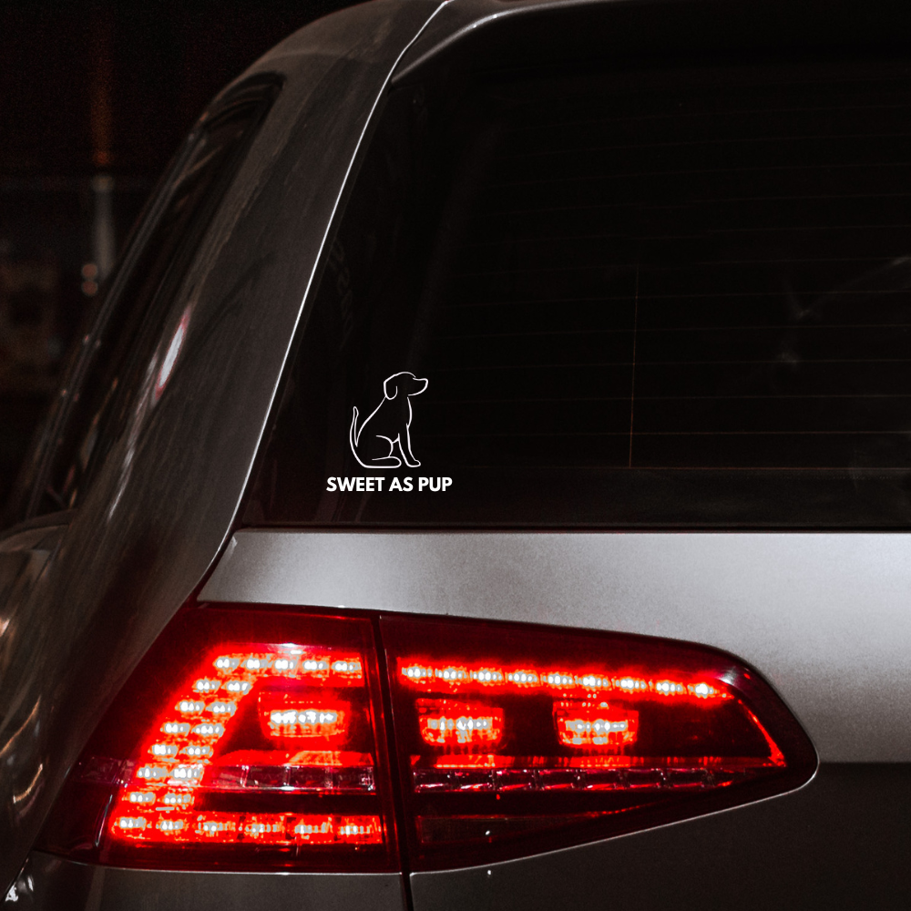 Sweet As Pup car decal