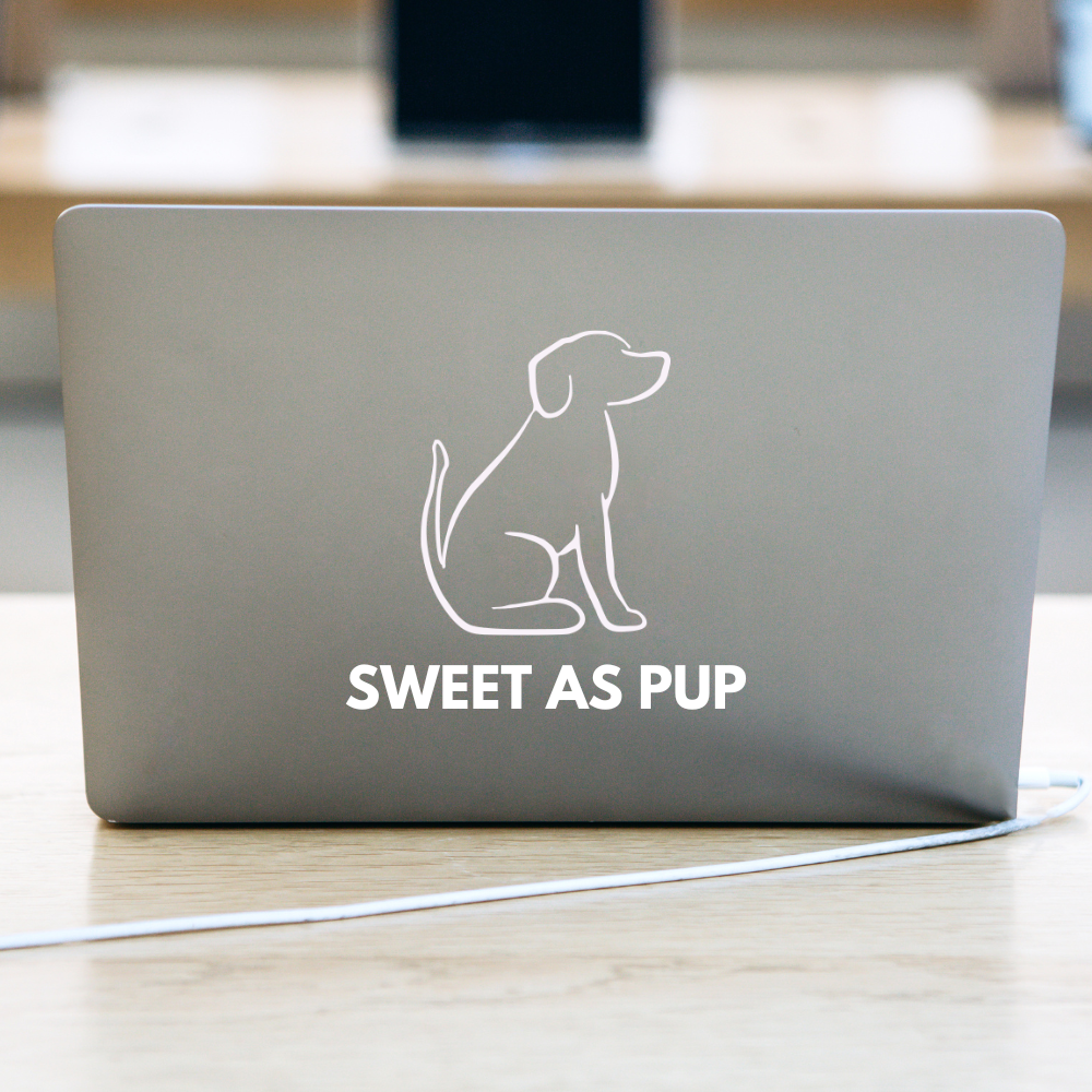 Sweet As Pup laptop decal