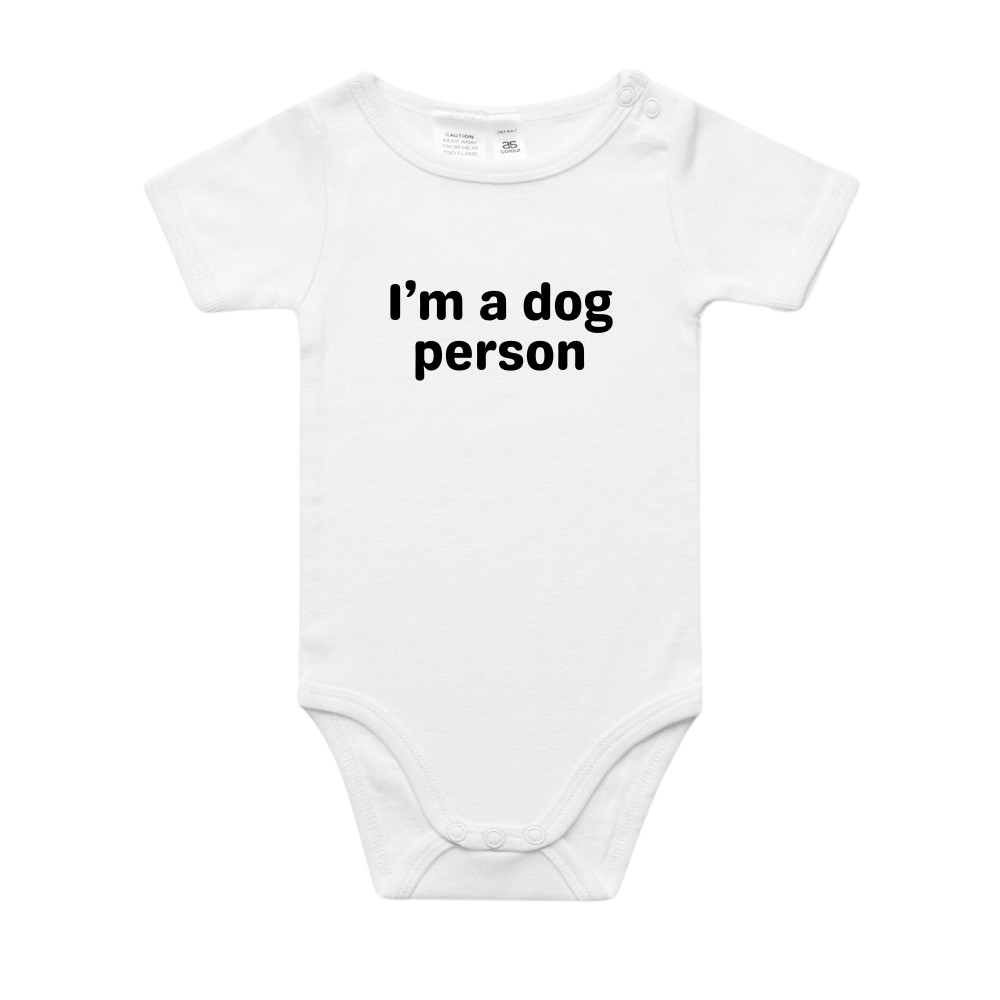 I'm a dog person short sleeve baby onesie