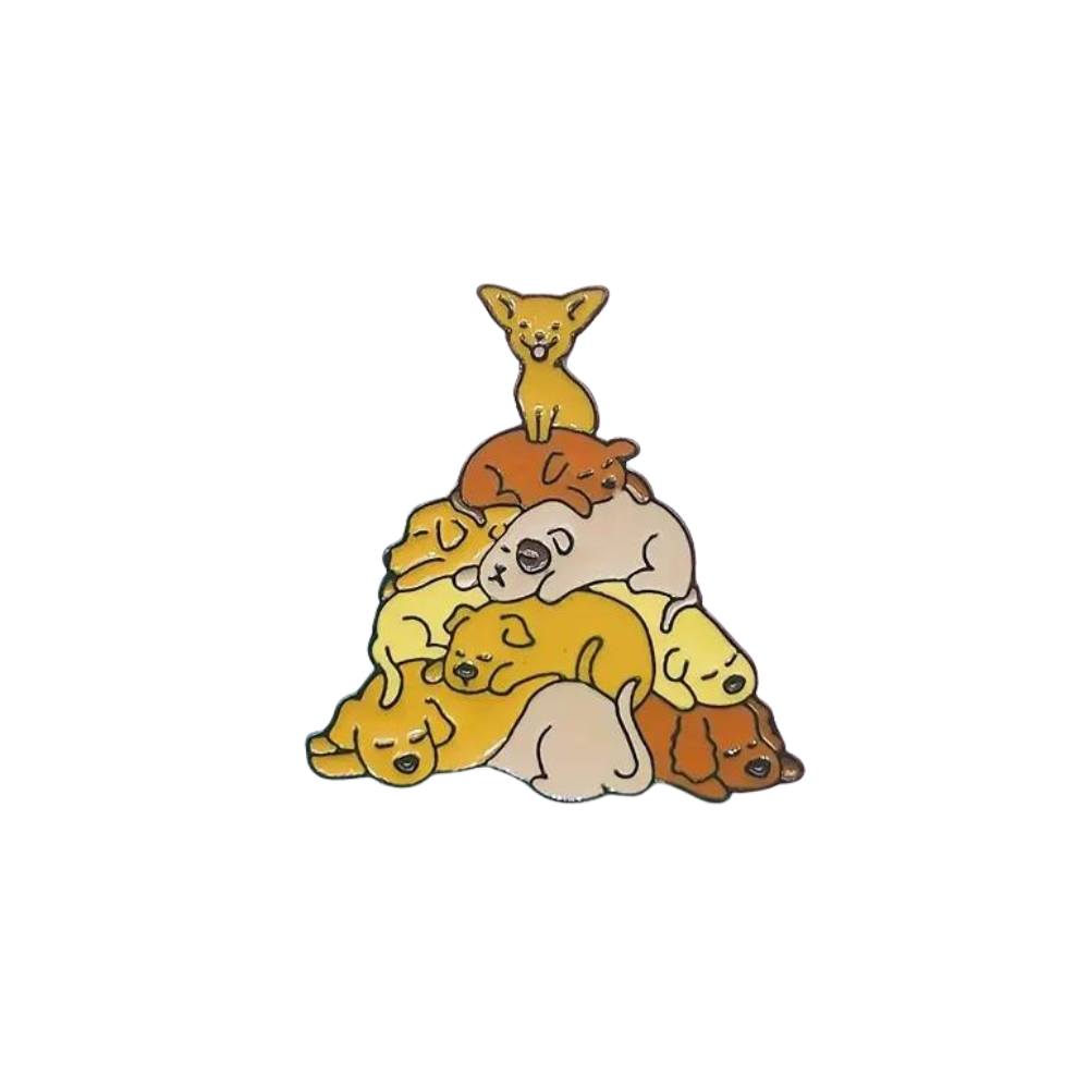 Pile of dogs enamel pin