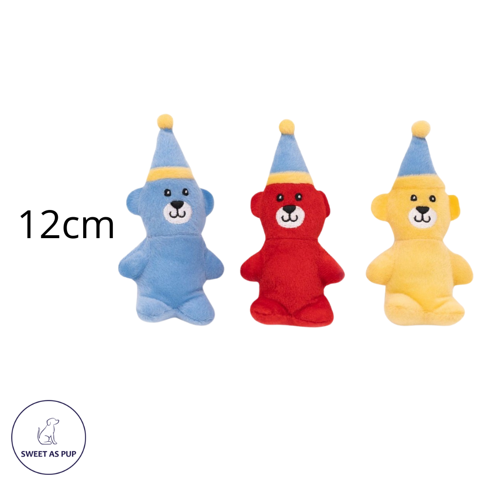 Fringe Studio birthday bears mini dog toy set
