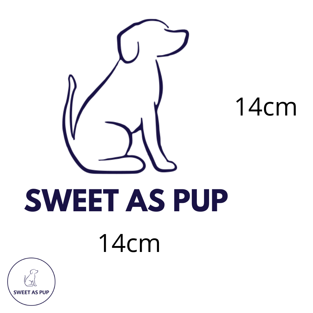 Sweet As Pup logo decal - size