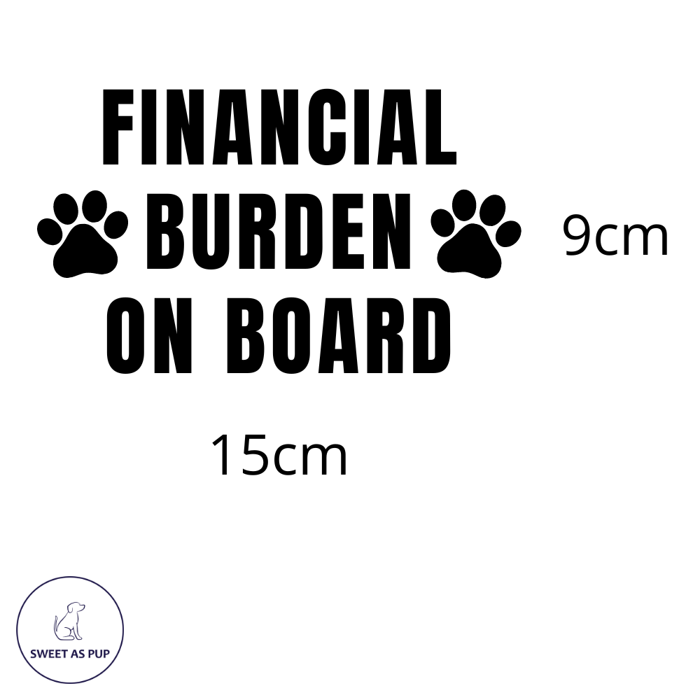 Financial burden on board decal