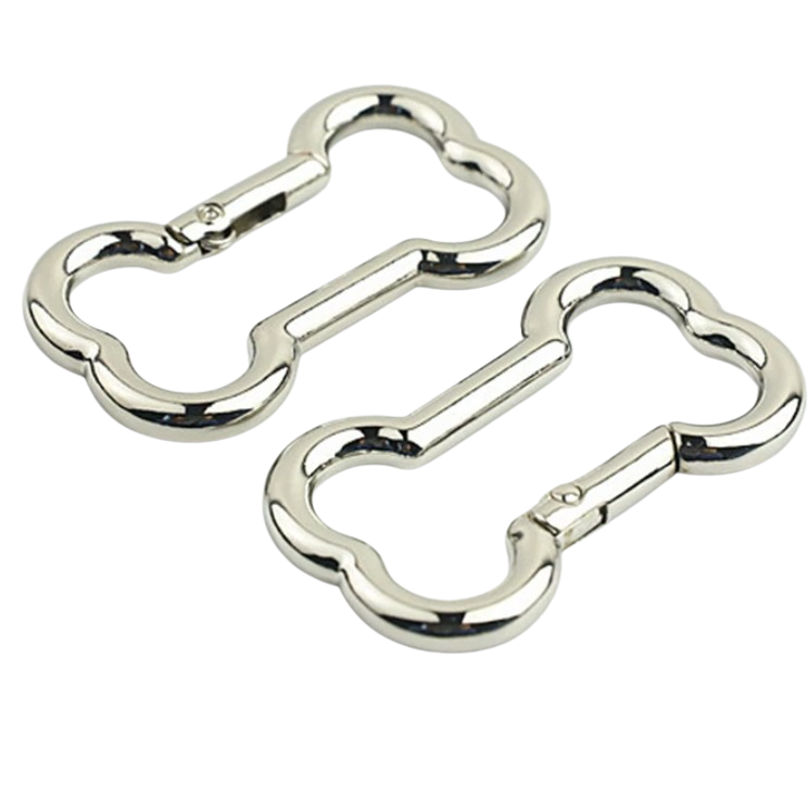 Dog accessory rings - bone shape - silver