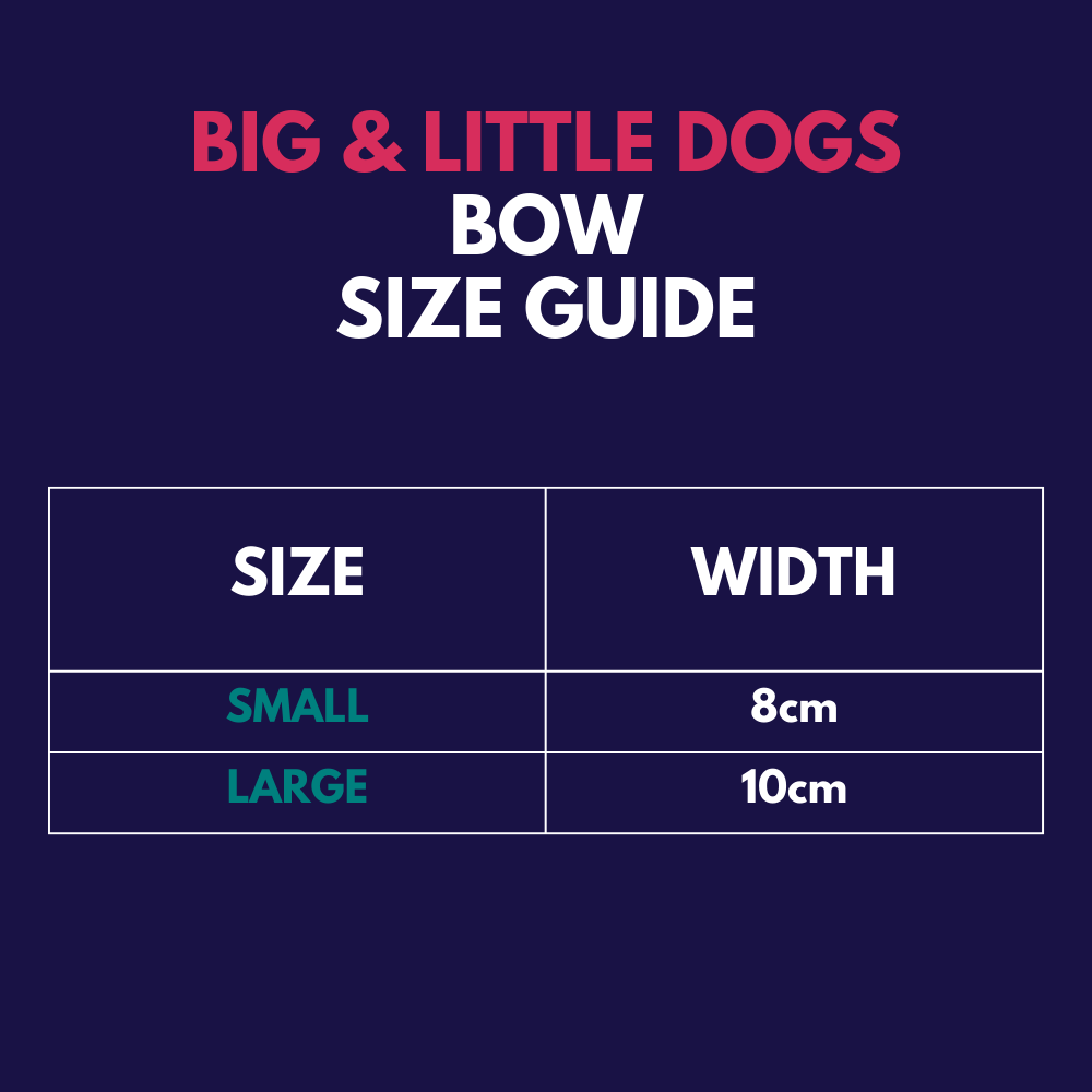 Big and Little Dogs dog bow tie - size guide