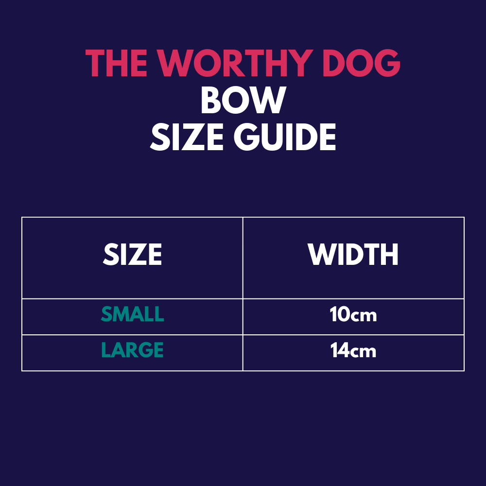 The Worthy Dog bow tie - Size guide