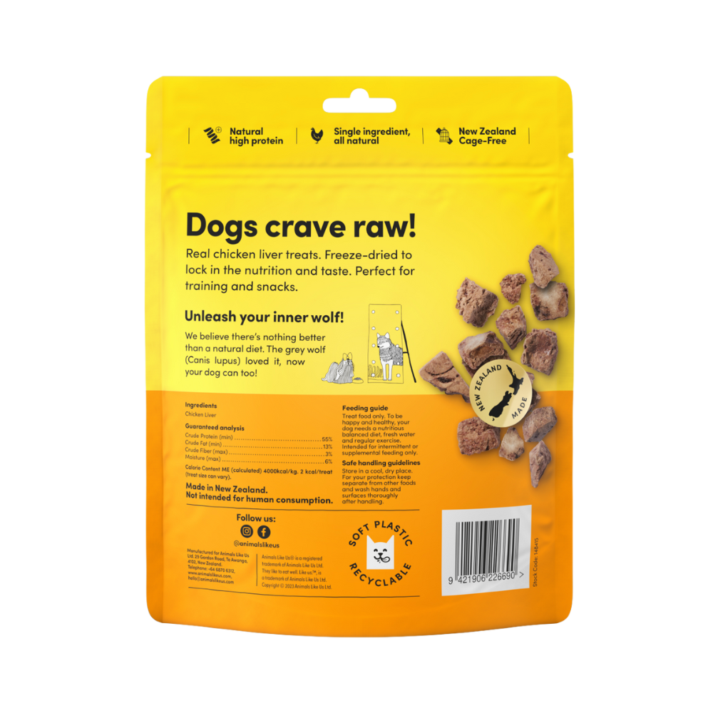 Animals Like Us cage-free chicken liver dog treats