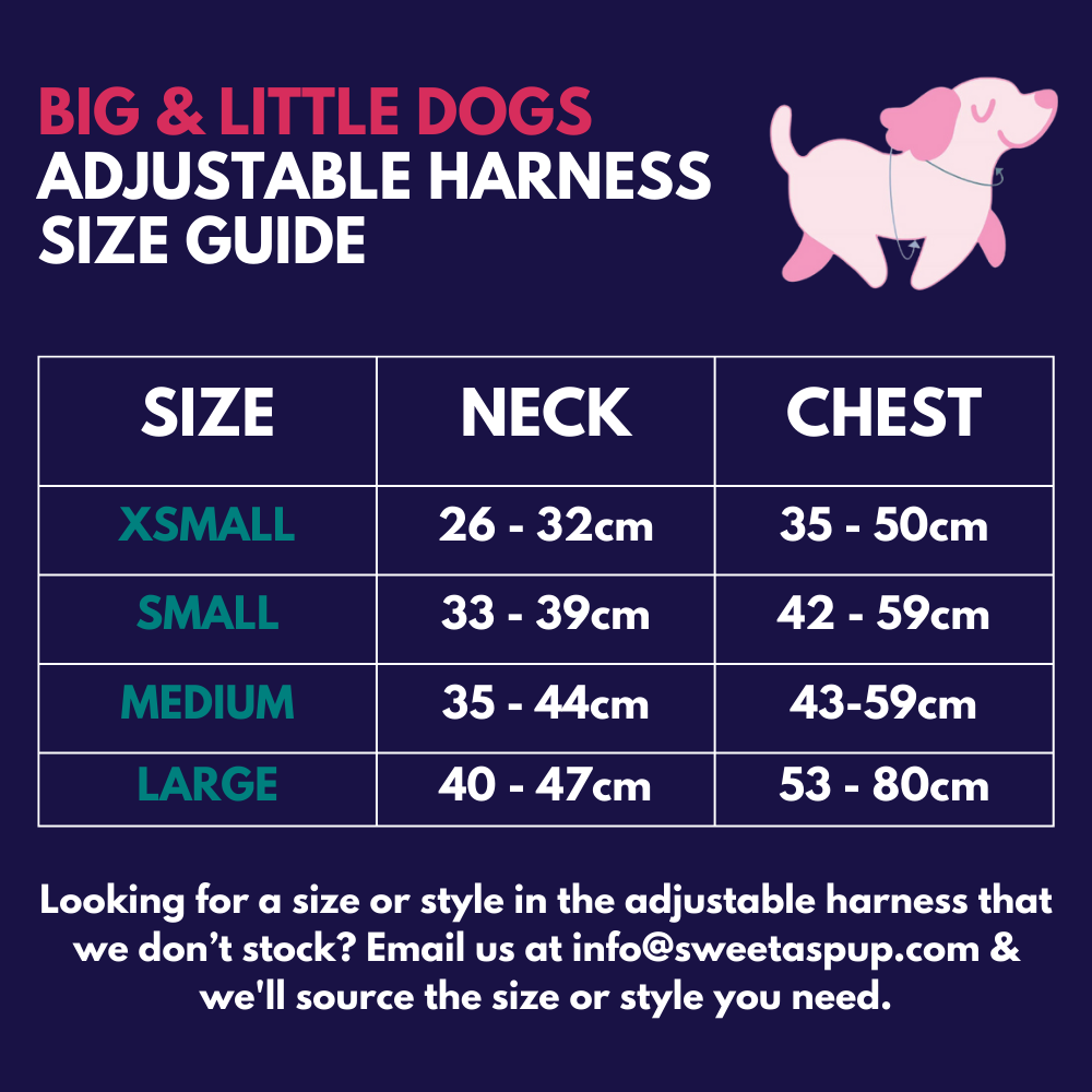 Big and Little Dogs adjustable harness | Size guide