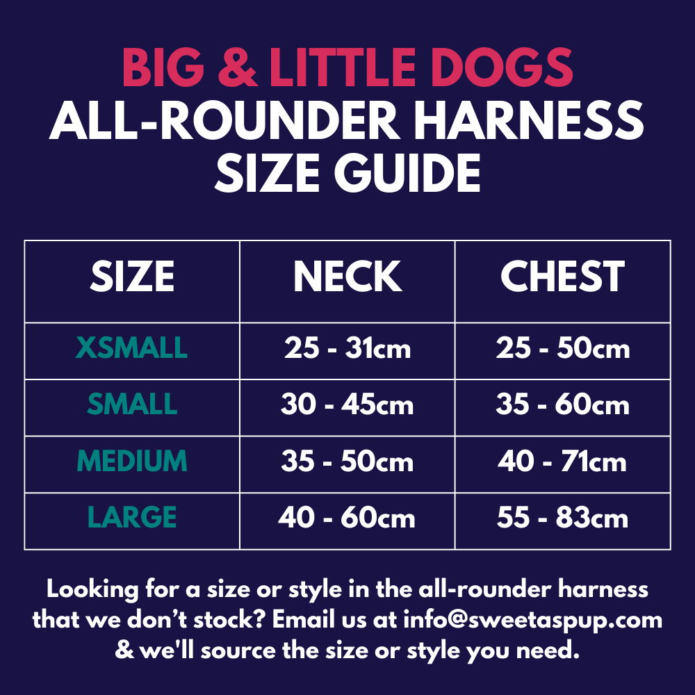 Big & Little Dogs all-rounder harness - Size guide