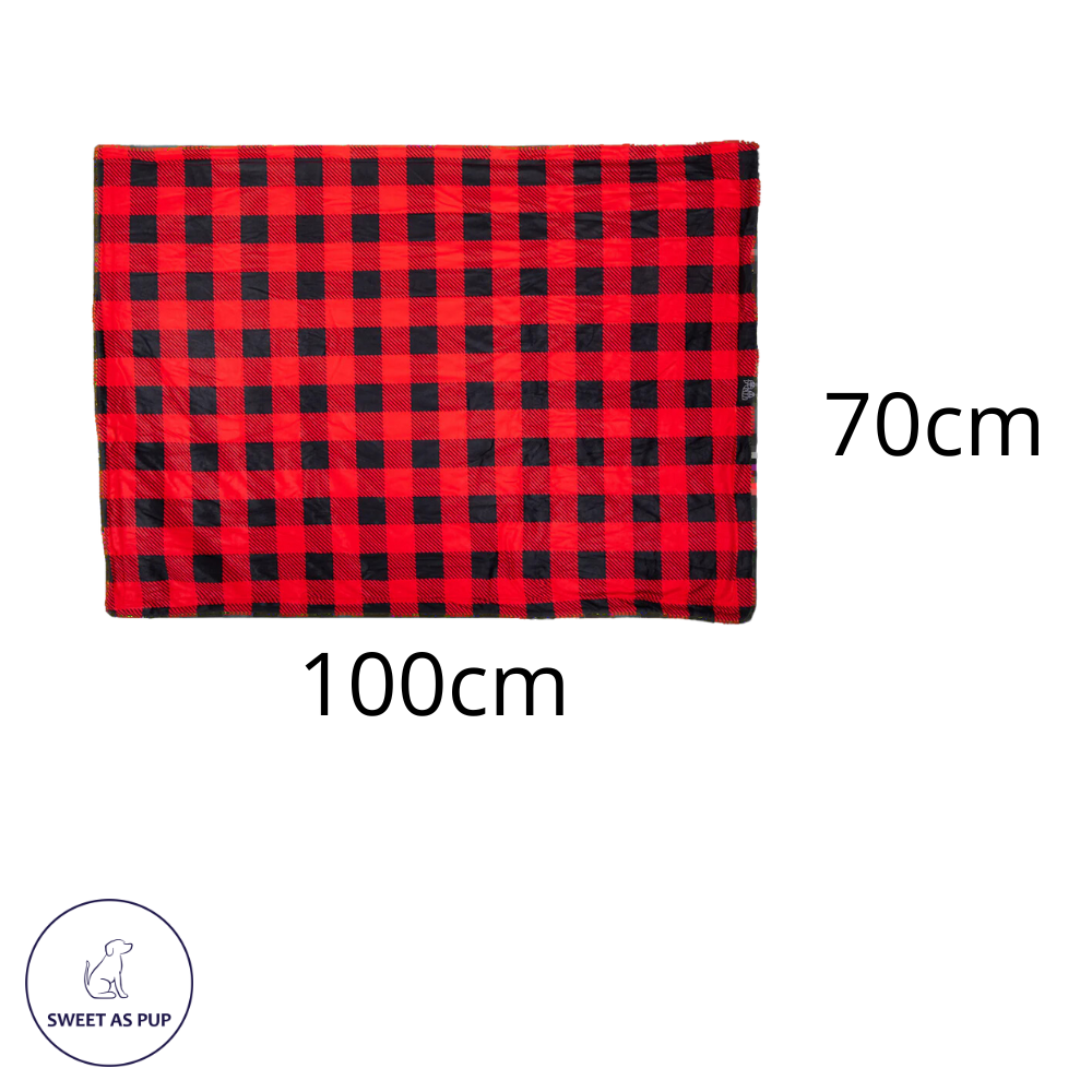 Big and Little Dogs plush pet blanket - Plaid to the bone