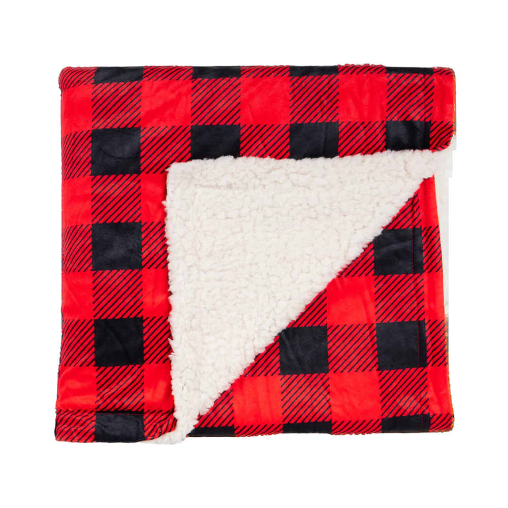 Big and Little Dogs plush pet blanket - Plaid to the bone