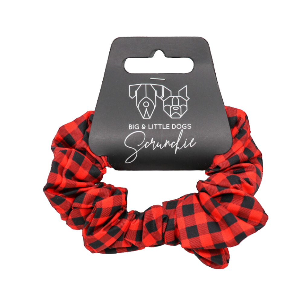 Big and Little Dogs hair scrunchie - Plaid to the bone