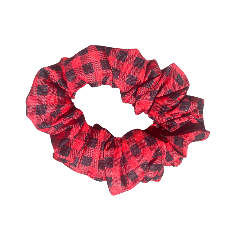 Big and Little Dogs hair scrunchie - Plaid to the bone