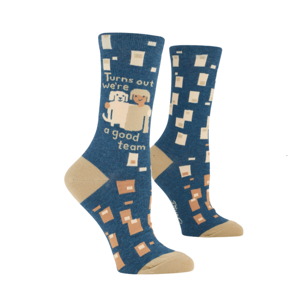 Blue Q turns out we're a good team women's crew socks