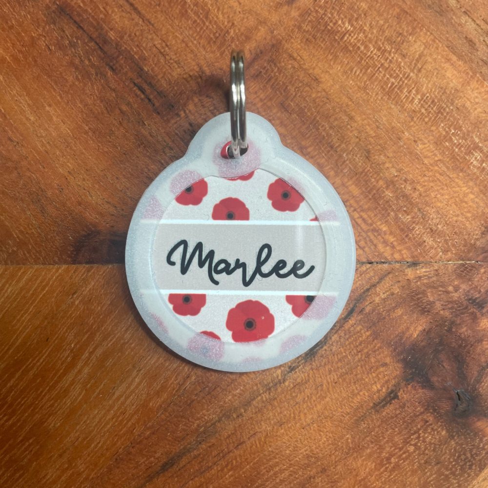 Dog ID tags - ANZAC day poppies