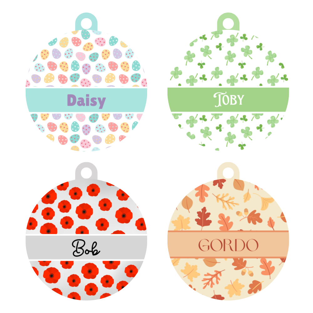 Dog ID tags - autumn inspired