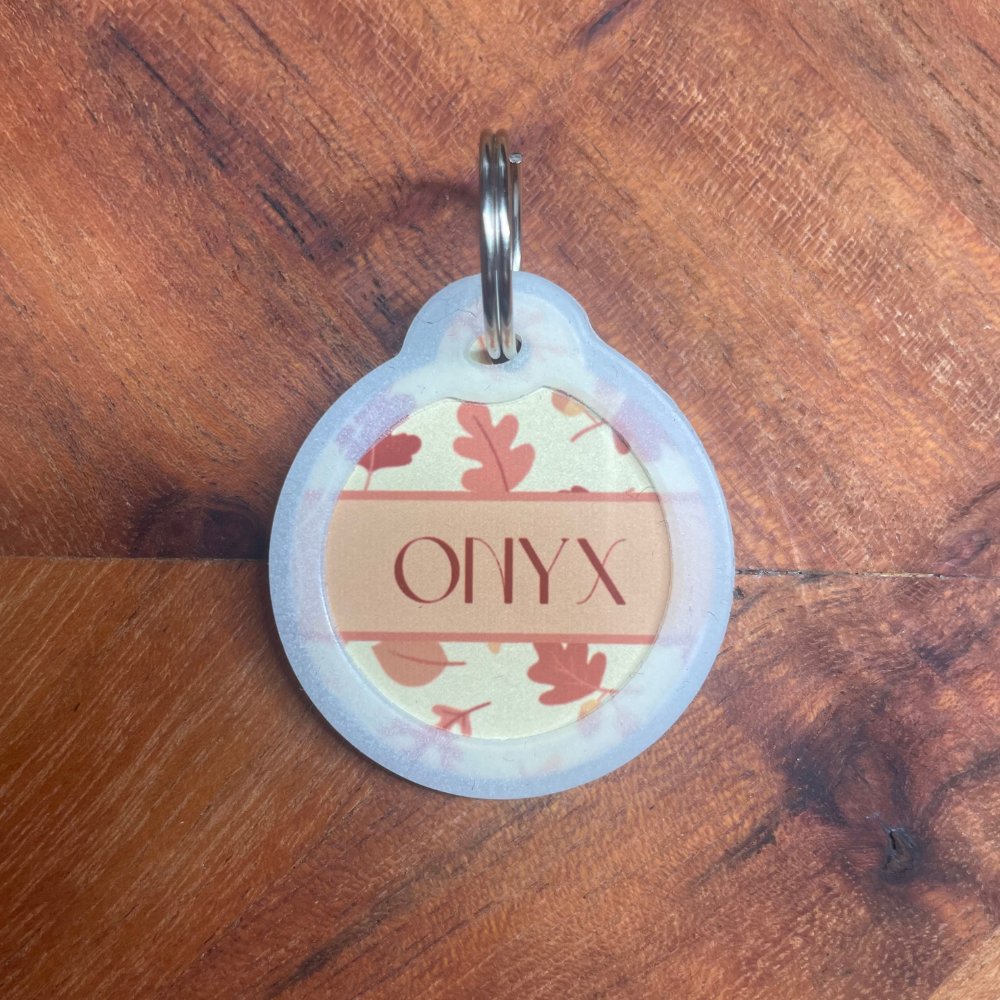 Dog ID tags - autumn leaves