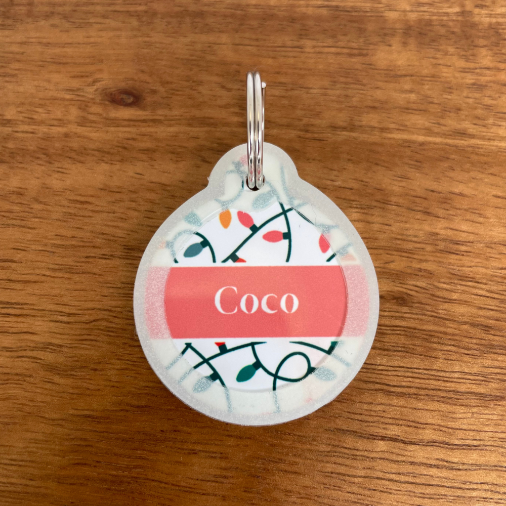 Dog ID tag | Christmas lights