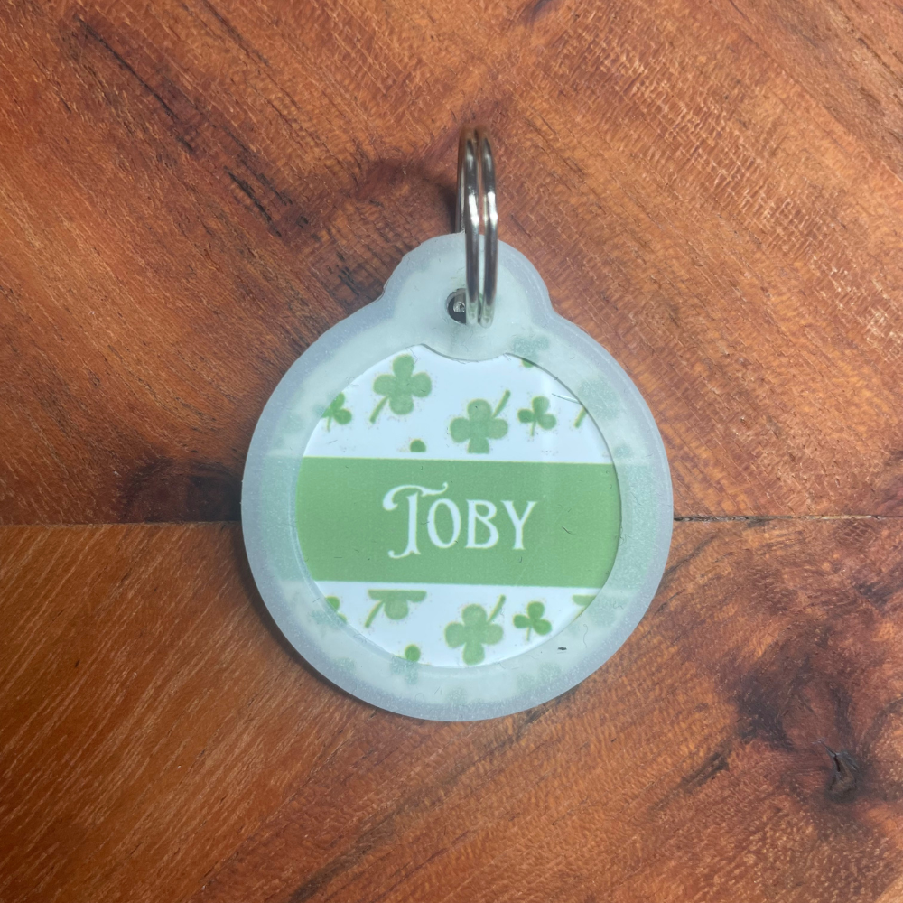 Dog ID tags - St Patrick's Day clovers