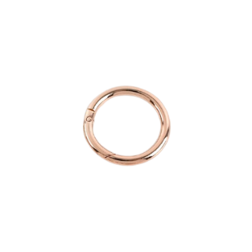 Dog tag charm clip ring - Rose gold