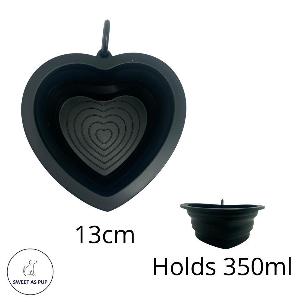 Dog travel bowl | Heart, size