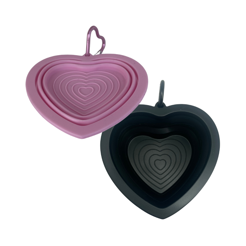 Dog travel bowl - heart