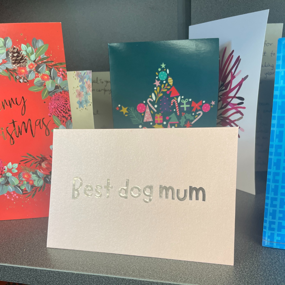 Best dog mum greeting card