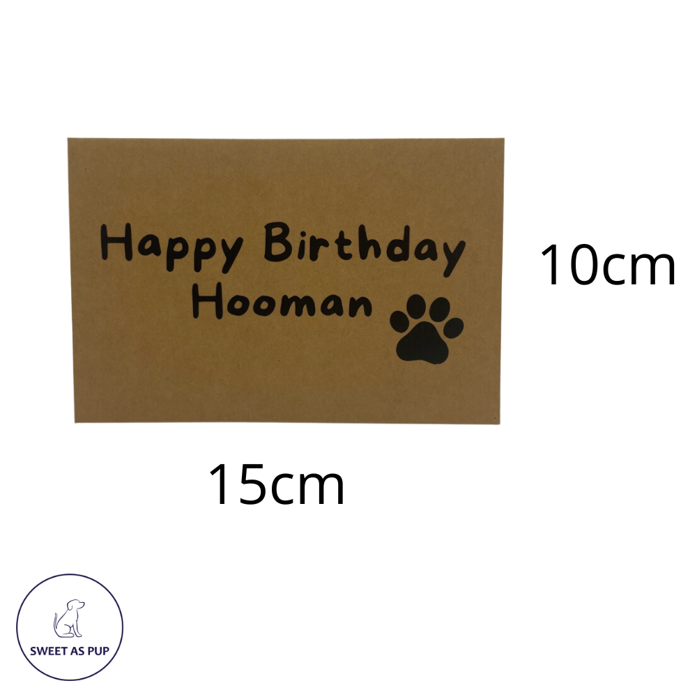 Greeting card - Happy Birthday Hooman - size