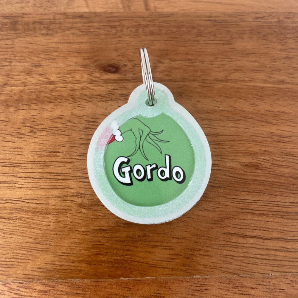 Grinchmas dog ID tag