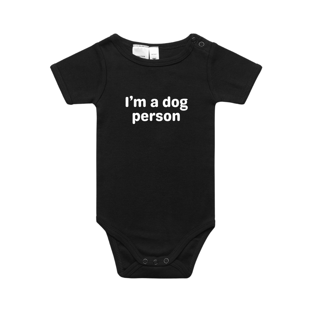 I'm a dog person baby onesie