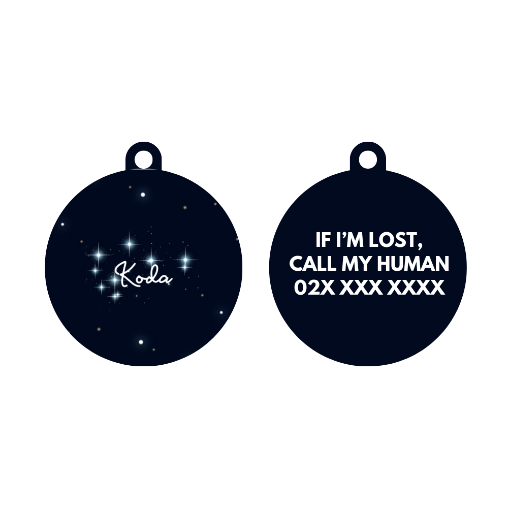 Matariki stars dog ID tag