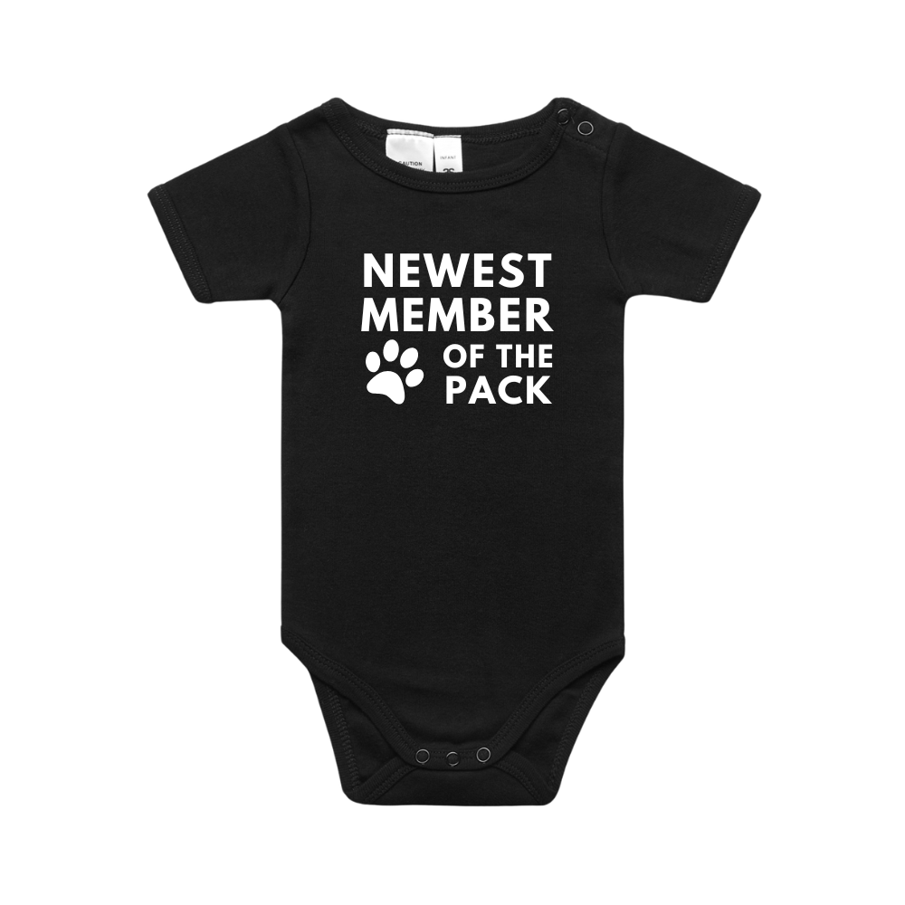 Newest member of the pack baby onesie