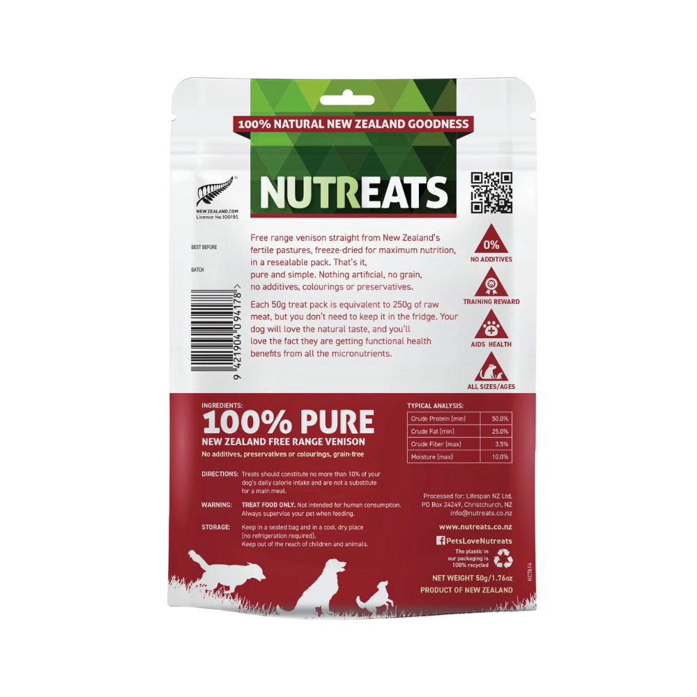 Nutreats New Zealand Free Range Venison dog treats