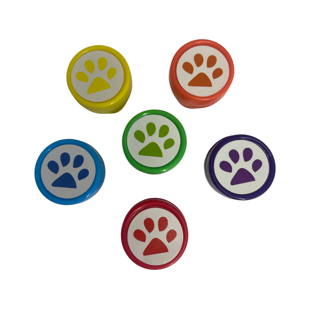 Paw print stamps - Rainbow