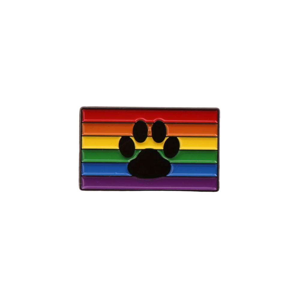 Pride paws rainbow pin