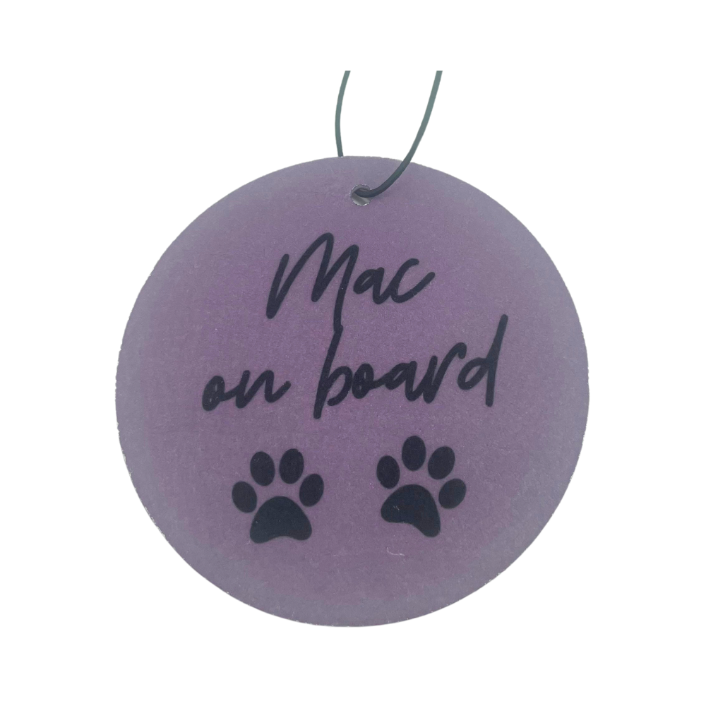 Personalised car air freshener | Dog on board