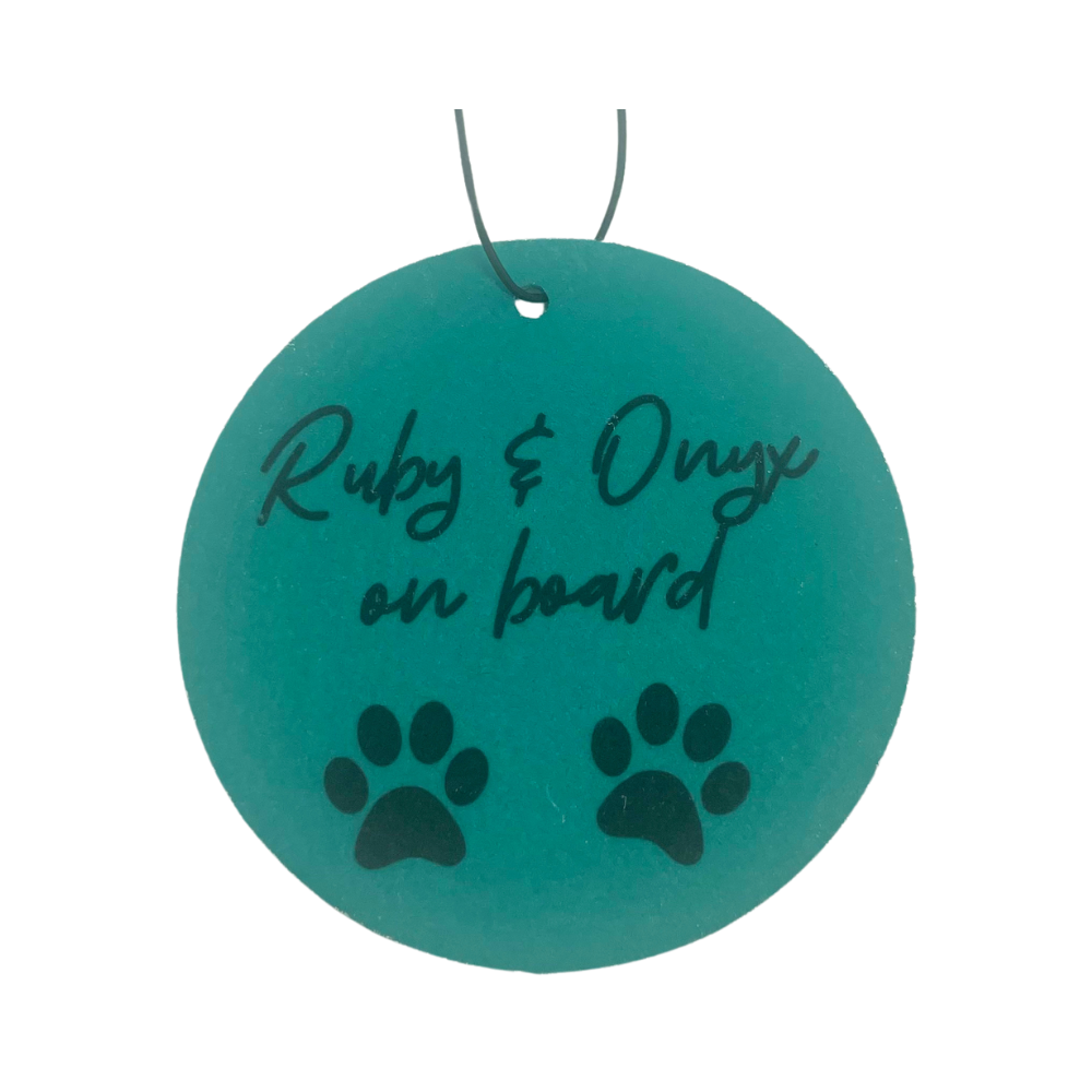 Personalised car air freshener | Dog on board