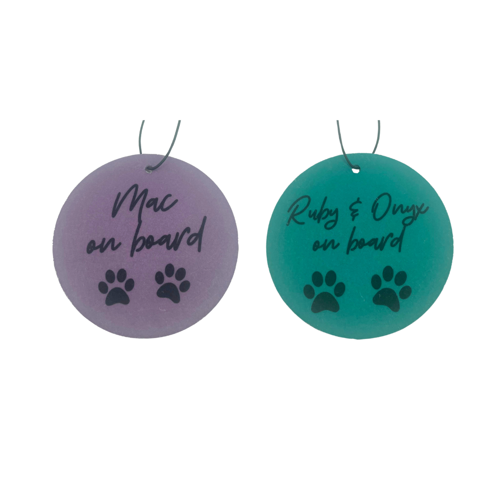 Personalised car air freshener | Dog on board