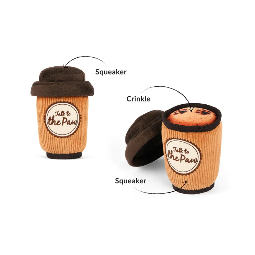 P.L.A.Y. Pup Cup Café Latte To Go Dog Toy