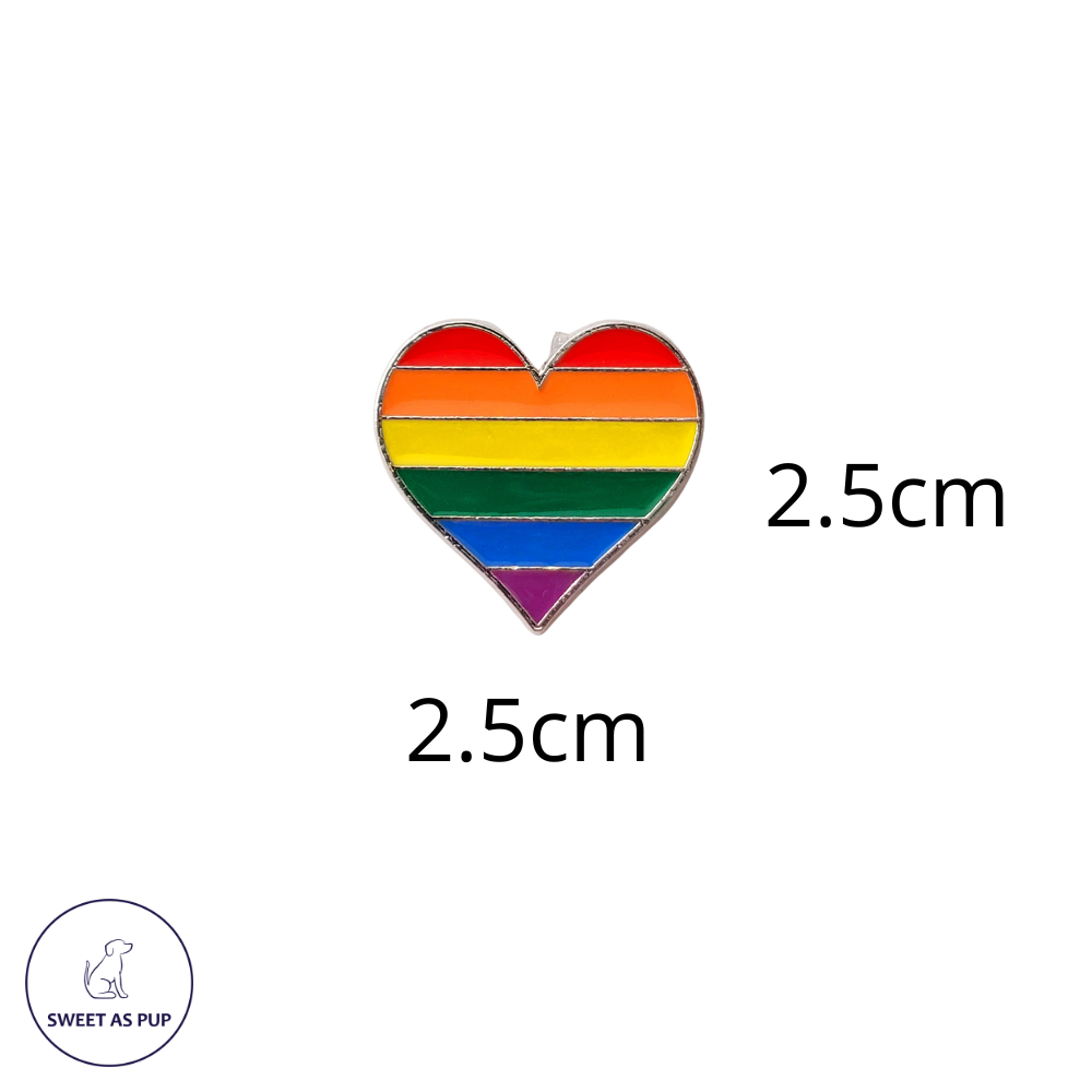 Rainbow heart enamel pin